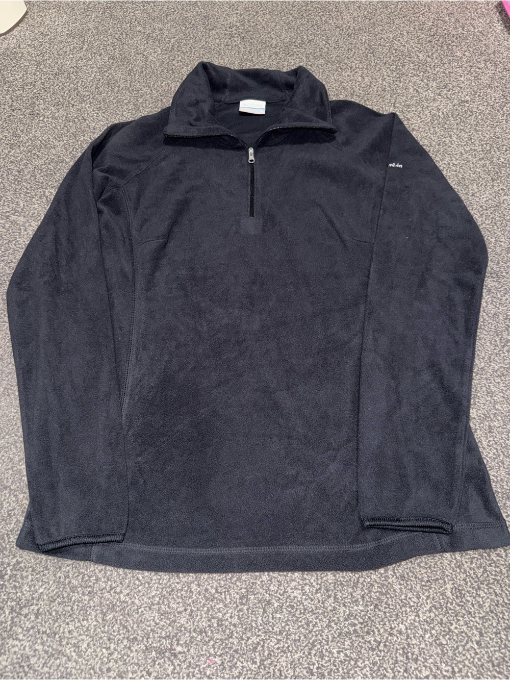 Columbia Womens Medium Black Quarter Zip Pullover Fleece Soft Lightweight NWOT